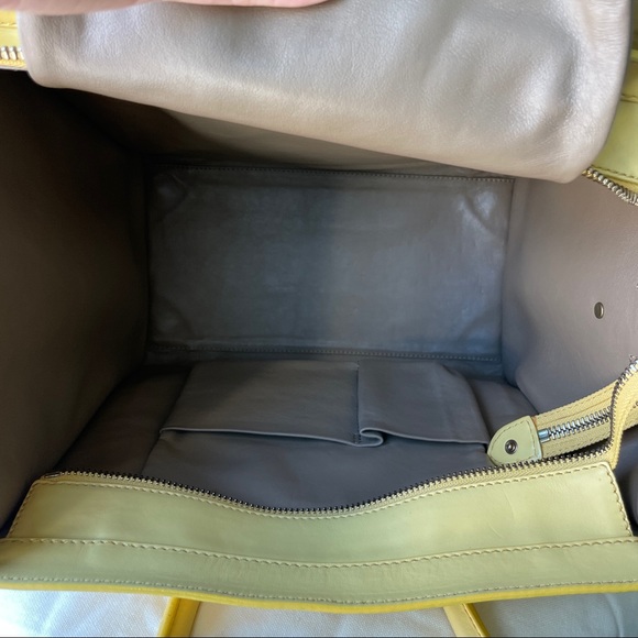 Celine mini luggage tote in smooth leather light yellow - Picture 10 of 15